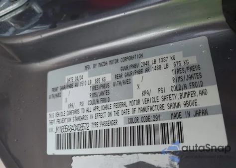 2004 Mazda Mazdaspeed Mx-5 Miata Cloth z USA, uszkodzony, nr VIN JM1NB354840408572